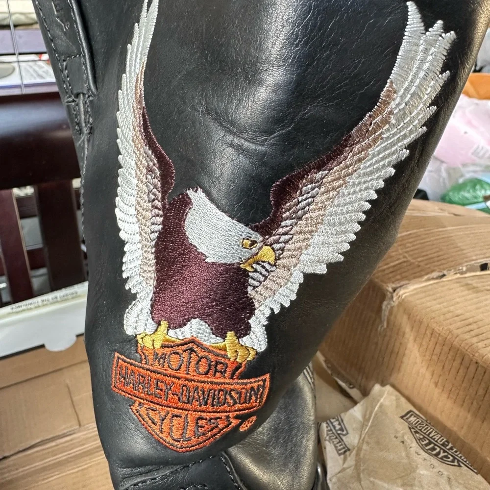 Harley-Davidson Darren eagle black boots damaged box perfect condition size 11.5 - Picture 2 of 7